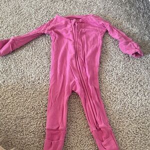 Little Sleepies Pink Ribbed